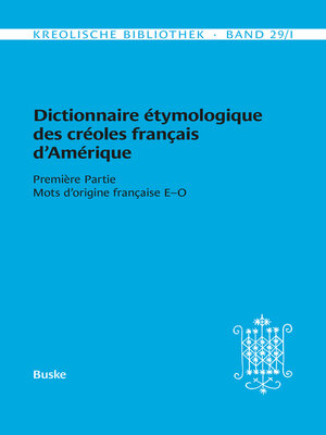 cover image of Dictionnaire étymologique des créoles français d'Amérique
